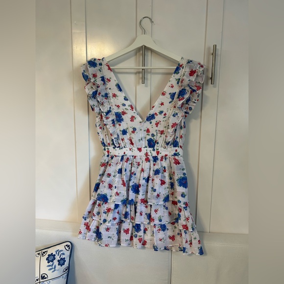 LoveShackFancy Bennett cotton floral ruffle mini dress - Picture 3 of 12
